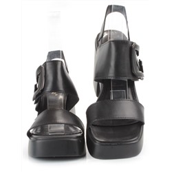 08-PEY330-2 BLACK Босоножки женские (натуральная кожа)