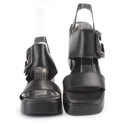 08-PEY330-2 BLACK Босоножки женские (натуральная кожа)
