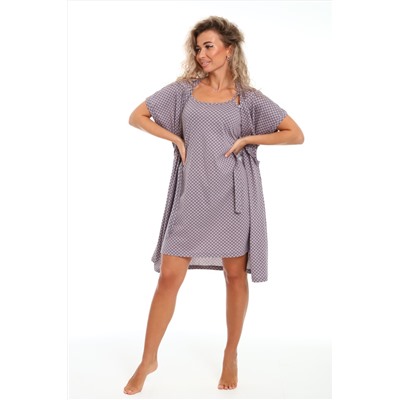 Пеньюар женский с сорочкой Флора 044