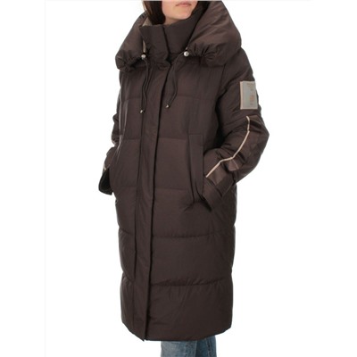 2098 DK.BROWN Пальто зимнее женское (200 гр .холлофайбер)