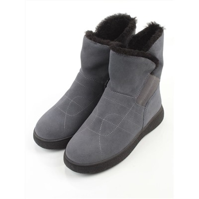 04-PAL272-3Z DK. GRAY Ботинки зимние женские (натуральная замша, 100% шерсть, натуральный мех)