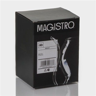 Бокал для вина Magistro «Пантера», 300 мл, 10.5×8.5×12.5 см, стекло, с трубочкой, прозрачный