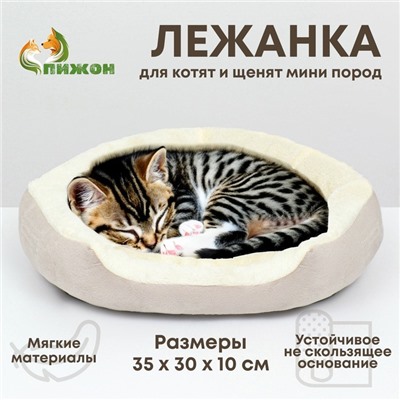 Лежанка для животных «Кувшинка», 35 см, серо-белая