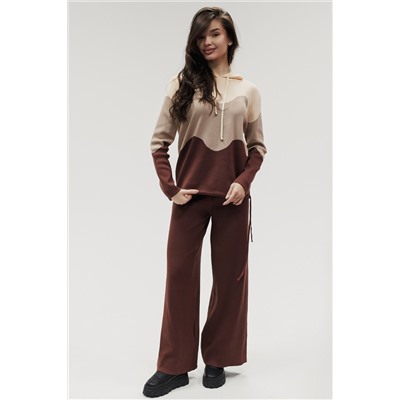 Вязаный костюм трикотажный с брюками "Волна"