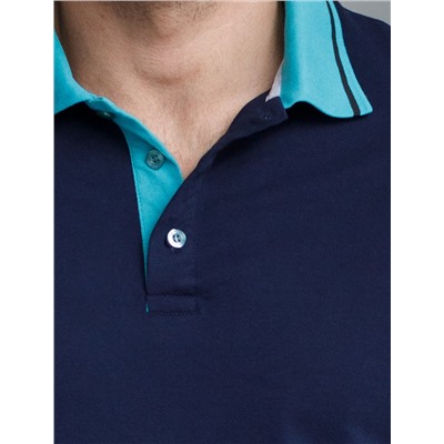 Футболка-поло из трикотажа "пике" с эластаном