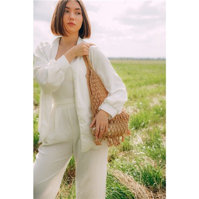 Сумка женская SL Home, ручное плетение, хлопок, длина ручек 15 см, 40×32 см