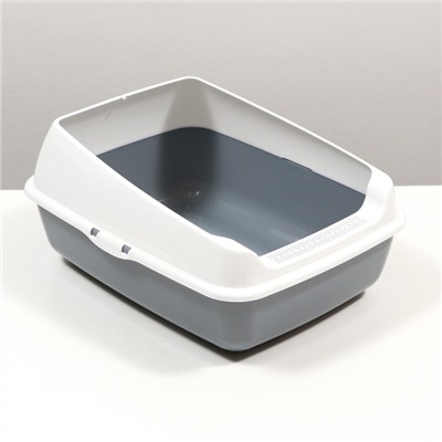 Лоток для кошек без сетки 50.5×39×23 см, серый