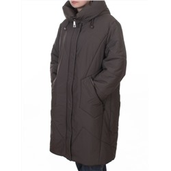 A618 GRAY/BROWN Пальто зимнее женское (верблюжья шерсть, 120 гр. холлофайбер)