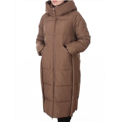 018 BROWN Пальто зимнее женское (200 гр. холлофайбер)