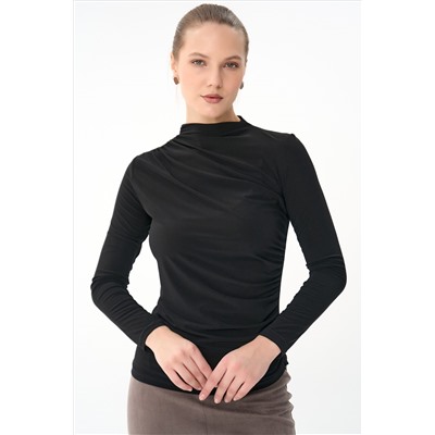 Лонгслив Нора (чёрный-2)