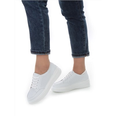 05-HY14-2D WHITE Кроссовки женские (натуральная кожа)