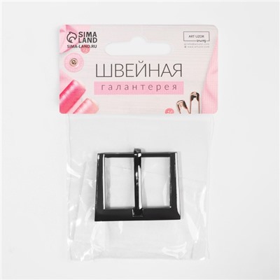 Пряжка для ремня, 4.2×3.4 см, 31 мм, цвет чёрный никель