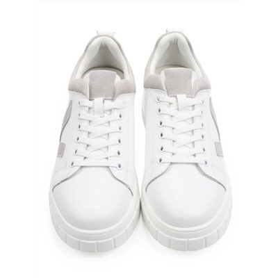 03-YC354-1 WHITE Полуботинки спортивные женские (натуральная кожа, натуральная замша)