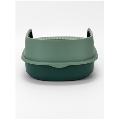 Лоток для кошек Фур-Мур 48×35.5 cм с высоким бортом + совок, Soft-touch, изумруд