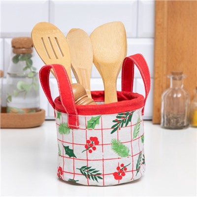 Корзинка текстильная «Этель» Xmas, 12×14 см