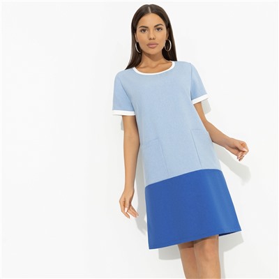 Платье с накладными карманами, Утонченность с характером (голубое)