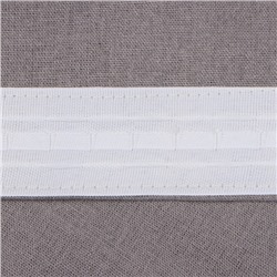Шторы для кухни Этель ECO, серые, 130 +/-6×180 см - 2 шт., подхваты - 2 шт., 70% хл, 30% лён, 1