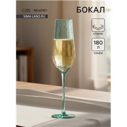 Бокал для шампанского Magistro «Дарио», 180 мл, 5×27.5 см, стекло, тиффани