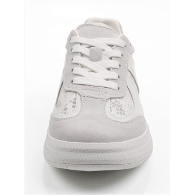 03-A1024-9 WHITE/LT. GRAY Полуботинки спортивные женские (натуральная замша,натуральная кожа)