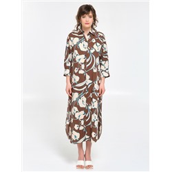 Блузка удлинённая коричневая из вискозы