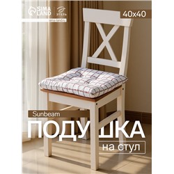 Подушка на стул «Этель» Flower Cage, 40×40 см, белая