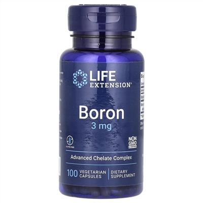 Life Extension, бор, 3 мг, 100 вегетарианских капсул