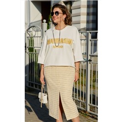 Свитшот, юбка Vittoria Queen 22393 полоска_меланж