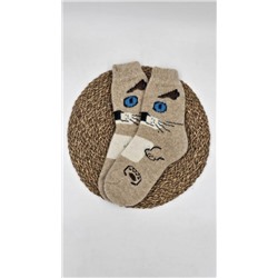 Шерстяные носки круговой вязки с рисунком