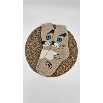 Шерстяные носки круговой вязки с рисунком