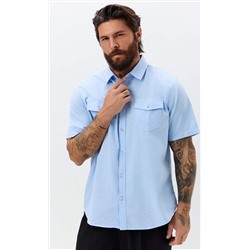 Рубашка к/р лен F611-0482 pale blue