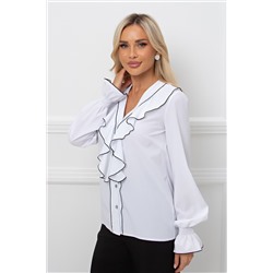Блузка белая с рюшами Кассандра №1