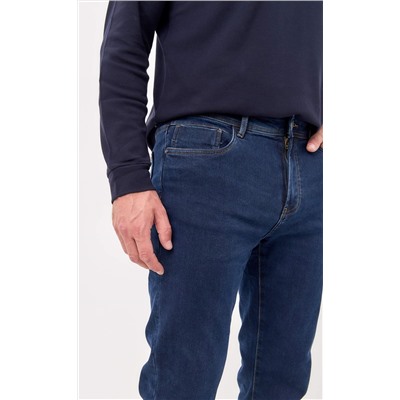 Джинсы утепл F421-0151W d.blue