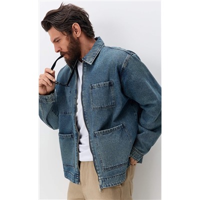 Куртка джинс F611-1260 d.blue