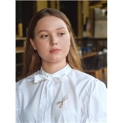 Брошь «Ножницы», цвет белый в золоте