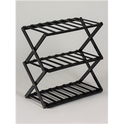 Подставка для цветов Greengo, 3 полки, 50 × 25 × 46 см, напольная, бамбук, чёрная