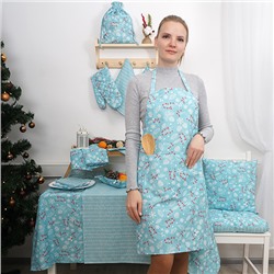 Прихватка квадратная 'NewYear' 20х20, рогожка, 100 % хлопок 'Шишки'