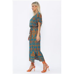 Платье Вистерия (лазурно-оранжевое) П15347-5М