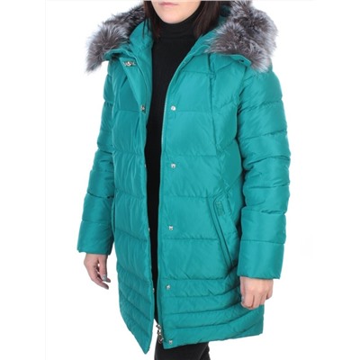 15-298 GREEN Пальто зимнее женское (200 гр. холлофайбера)