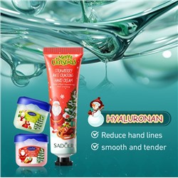 Набор подарочный Новогодний из 8 средств SADOER, 4 крема для рук + 4 бальзама для губ