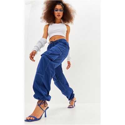 Брюки женские карго на резинке TP08-01-2017 синие