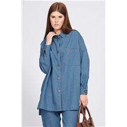 Блуза EOLA 2487 темно_голубой