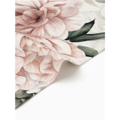 Набор салфеток с декоративными кольцами «Этель. Пионы» 40×40 см - 4 шт., 100% хлопок, саржа