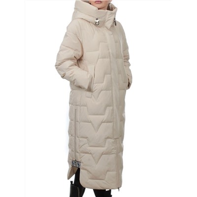H268 LT. BEIGE Пальто зимнее женское (170 гр. холлофайбер)