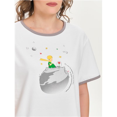 Футболка оверсайз белая с принтом