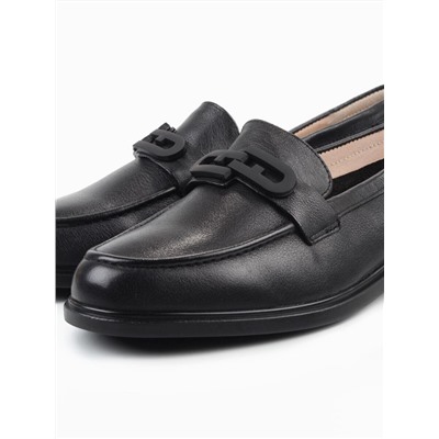 03-DEB4-1 BLACK Лоферы женские (натуральная кожа)