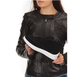 01-5281-5 BLACK Ботинки демисезонные женские (натуральная замша, байка)