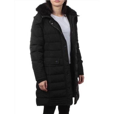 B-15 BLACK Пальто зимнее стеганое женское (200 гр. холлофайбер)