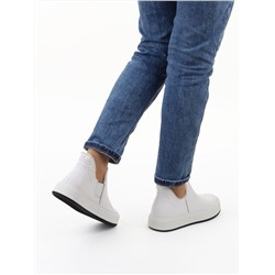 01-XKL24-067R WHITE Ботинки демисезонные женские (натуральная кожа, байка)