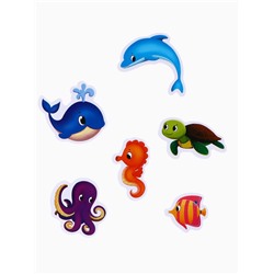 Игрушки - стикеры для купания в ванне «На море», EVA, набор 12 шт.