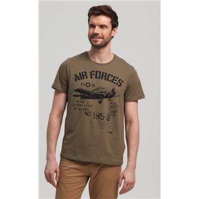 Футболка мужская с принтом F211-06-735 хаки